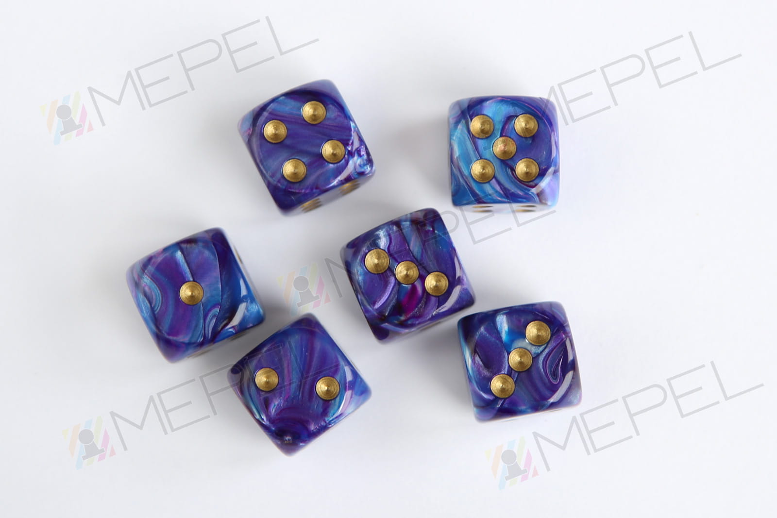 Kości Chessex - kostka k6 16mm Lustrous Purple/gold