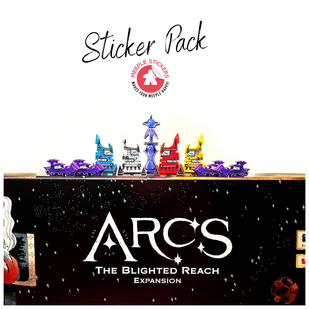 Meeple Stickers: zestaw naklejek do  Arcs: The Blighted Reach Expansion