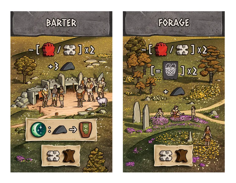 Skara Brae: KS Promo Action Tiles – Barter & Forage