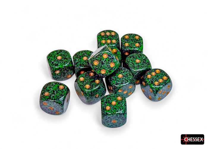 Kości Chessex - kostka k6 16mm Speckled Golden Recon