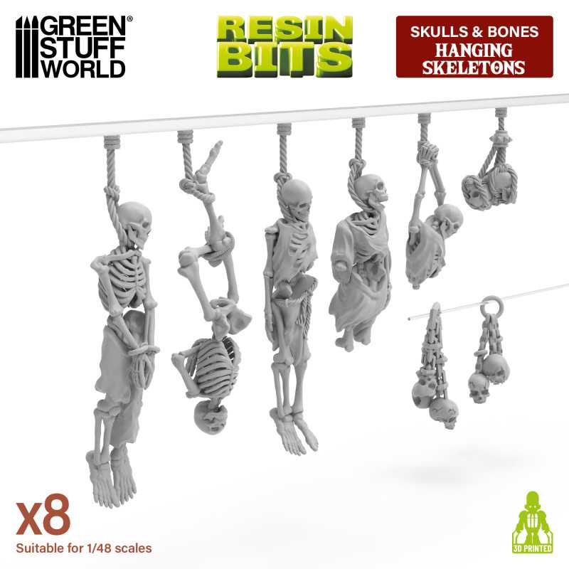 Green Stuff World: Skulls & Bones - Wiszące szkielety (8 elementów)