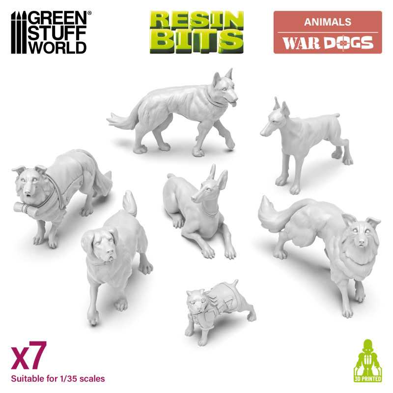 Green Stuff World: Animals - War Dogs (7 elementów)