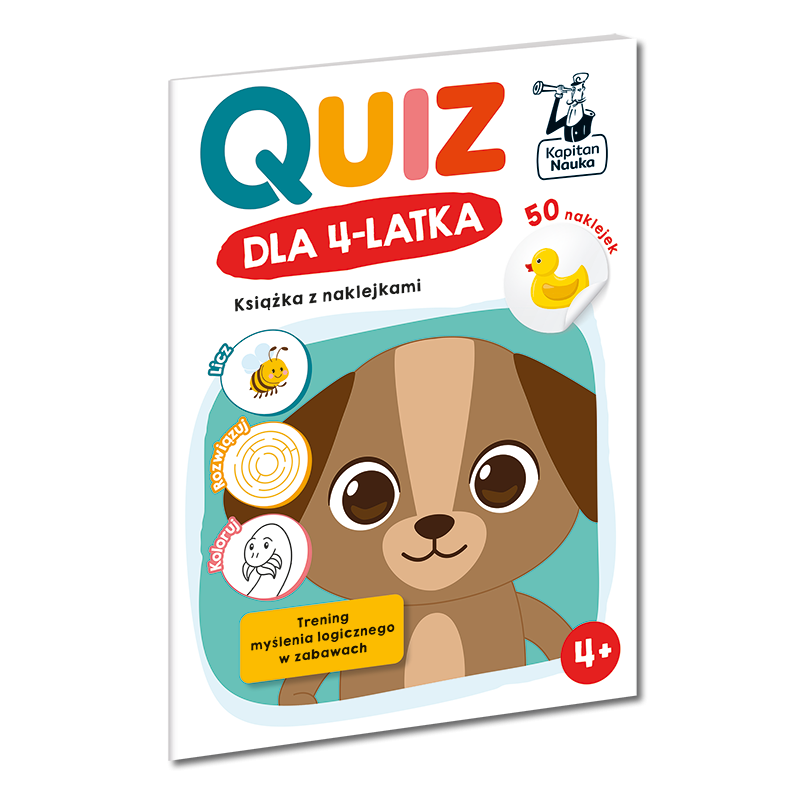 Kapitan Nauka: Quiz dla 4-latka. Książka z naklejkami