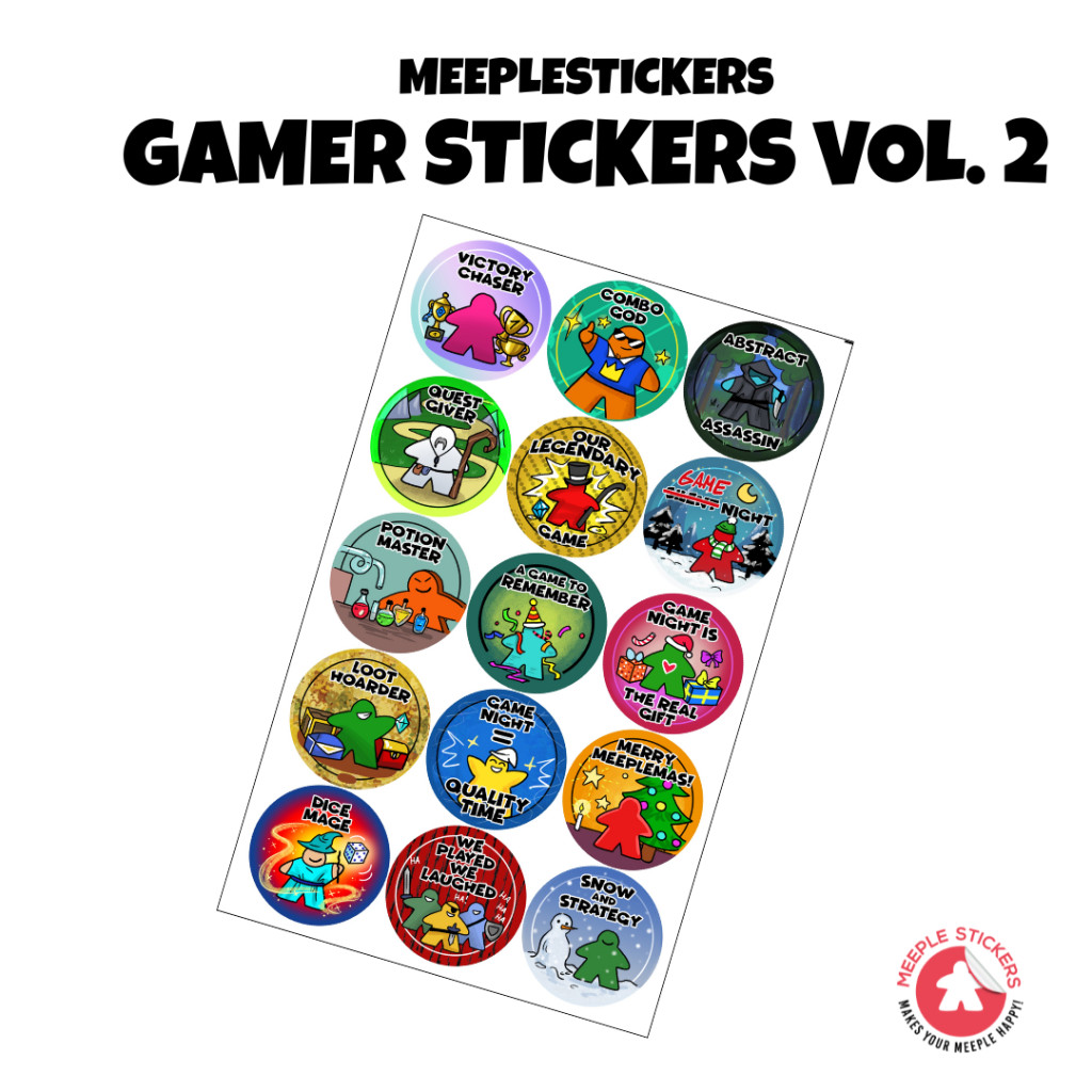 Meeple Stickers: zestaw Gamer Stickers Vol. 2