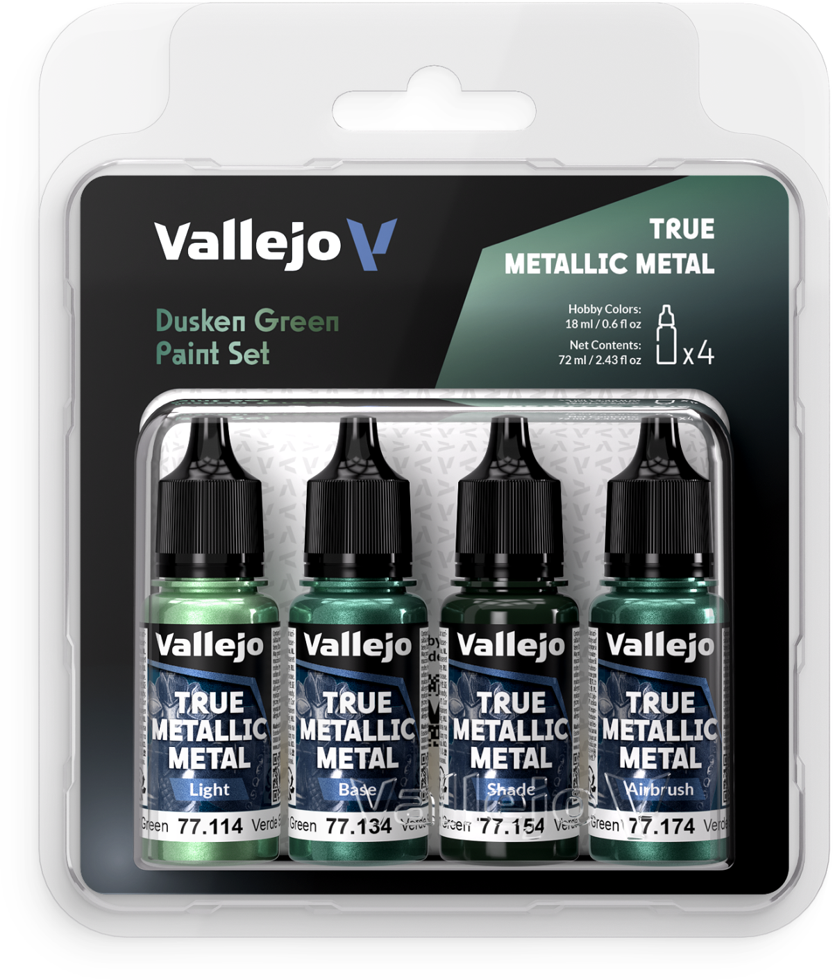 Vallejo: True Metallic Metal - Dusken Green Paint Set