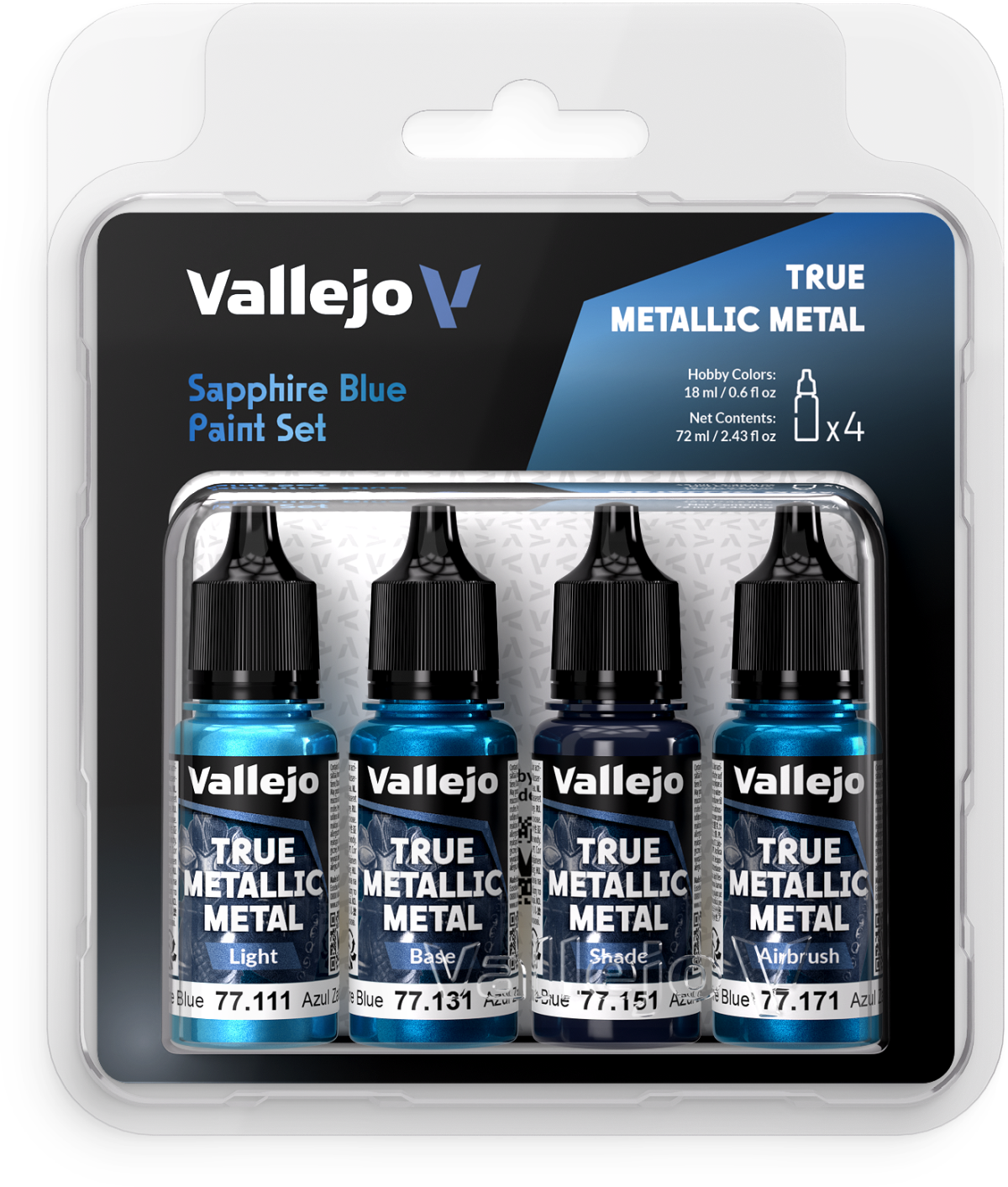 Vallejo: True Metallic Metal - Sapphire Blue Paint Set
