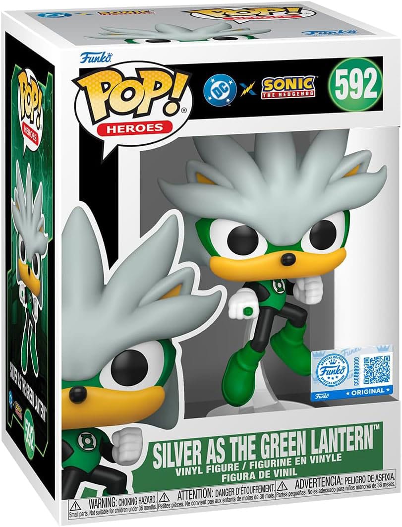 Funko POP DC's Justice League and Sonic the Hedgehog: Silver as The Great Lantern