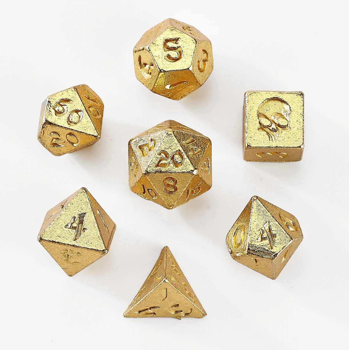 Unseelie Mini Metal RPG Dice Set - Gold
