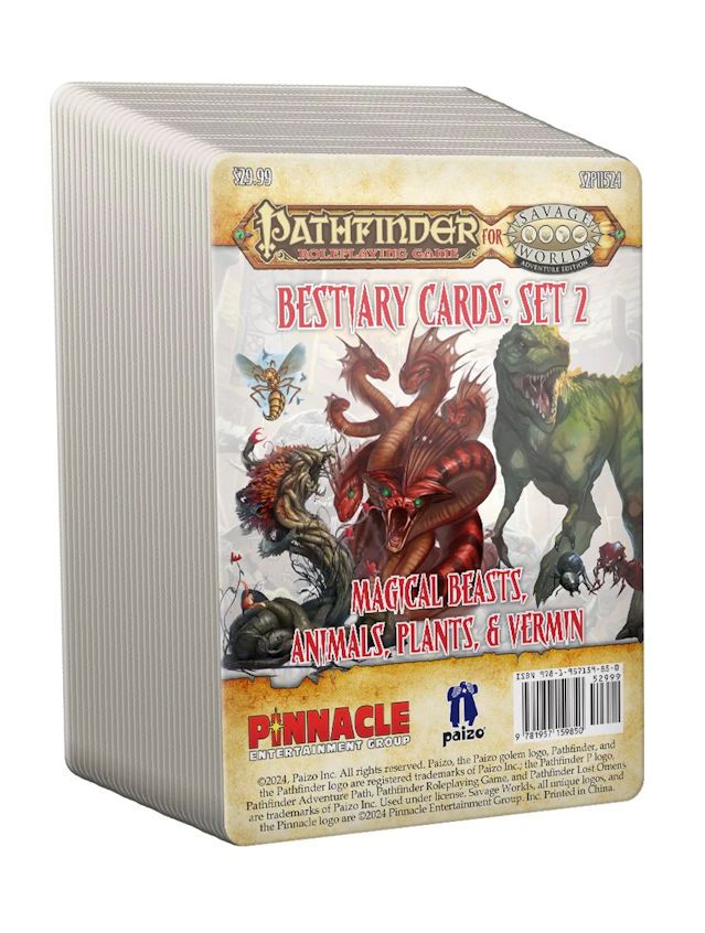 Pathfinder® for Savage Worlds: Bestiary Cards Pack 2 – Magical Beasts, Animals, Plants, & Vermin