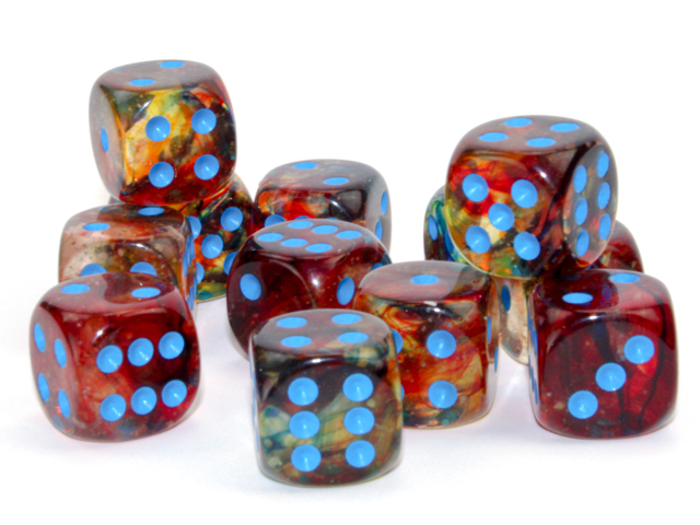 Kości Chessex - kostka k6 16mm Luminary Nebula Primary/blue (świecąca w ciemnościach)