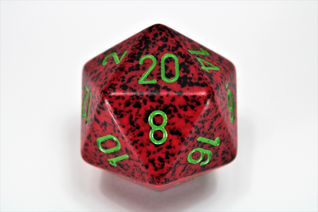 Kości Chessex -  kostka k20 34mm Speckled Strawberry