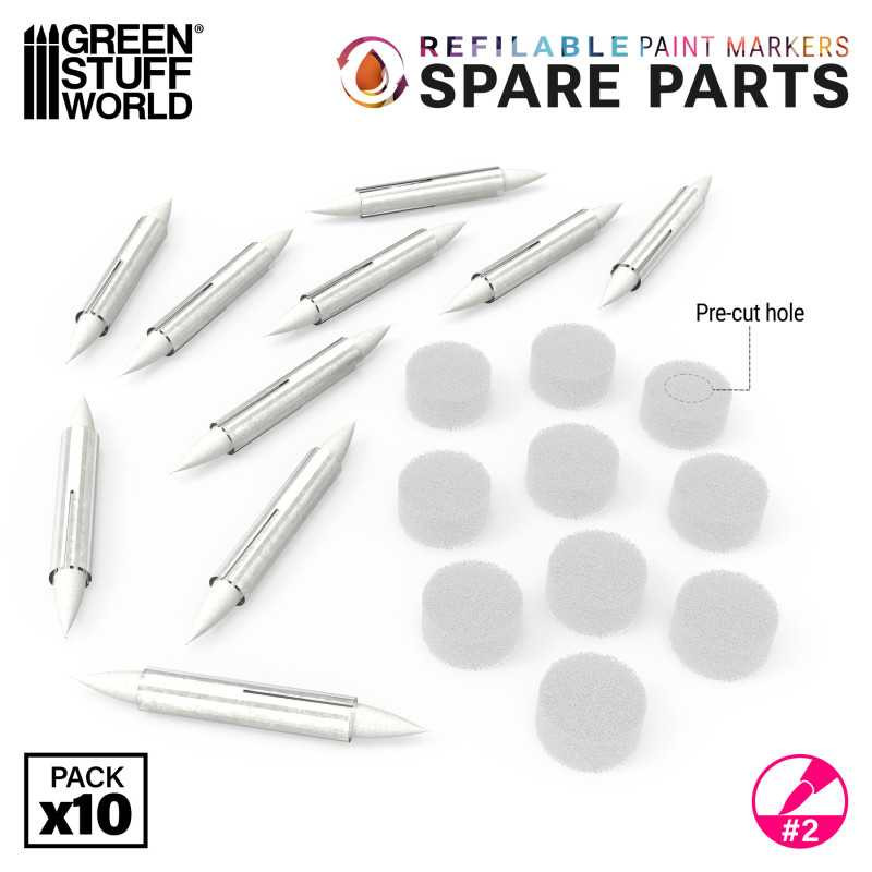 Green Stuff World: Refillable markers - spare parts - Refills size 2.0 (10 pcs)