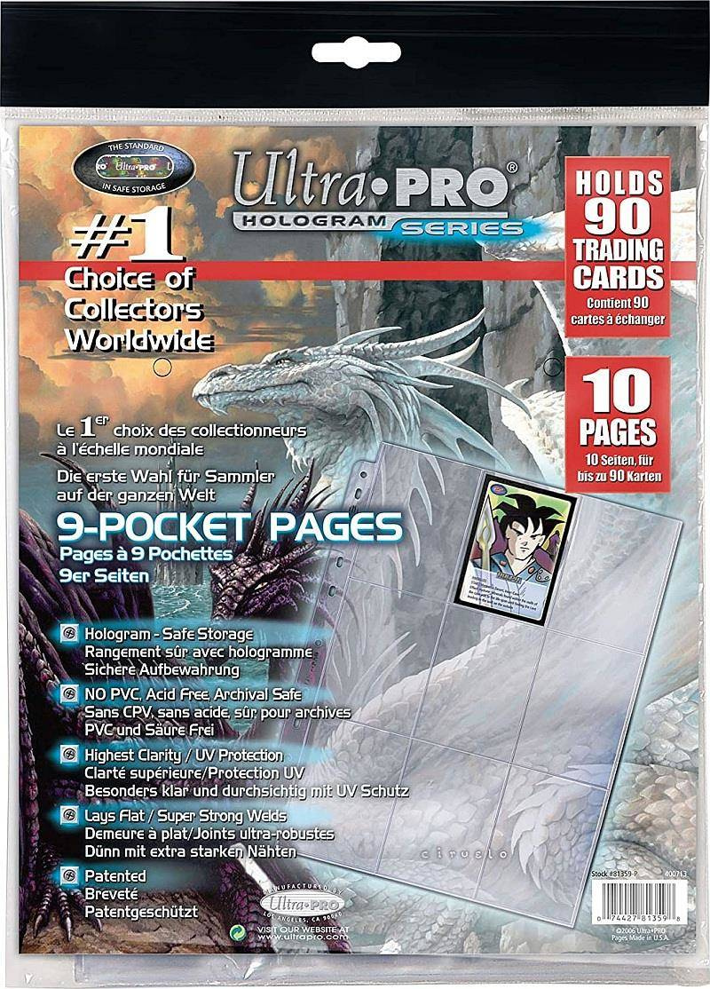 Strona do klasera/segregatora: Ultra-Pro Platinum Series - 9 kieszeni na karty  (70 x 92 mm) - 10 sztuk