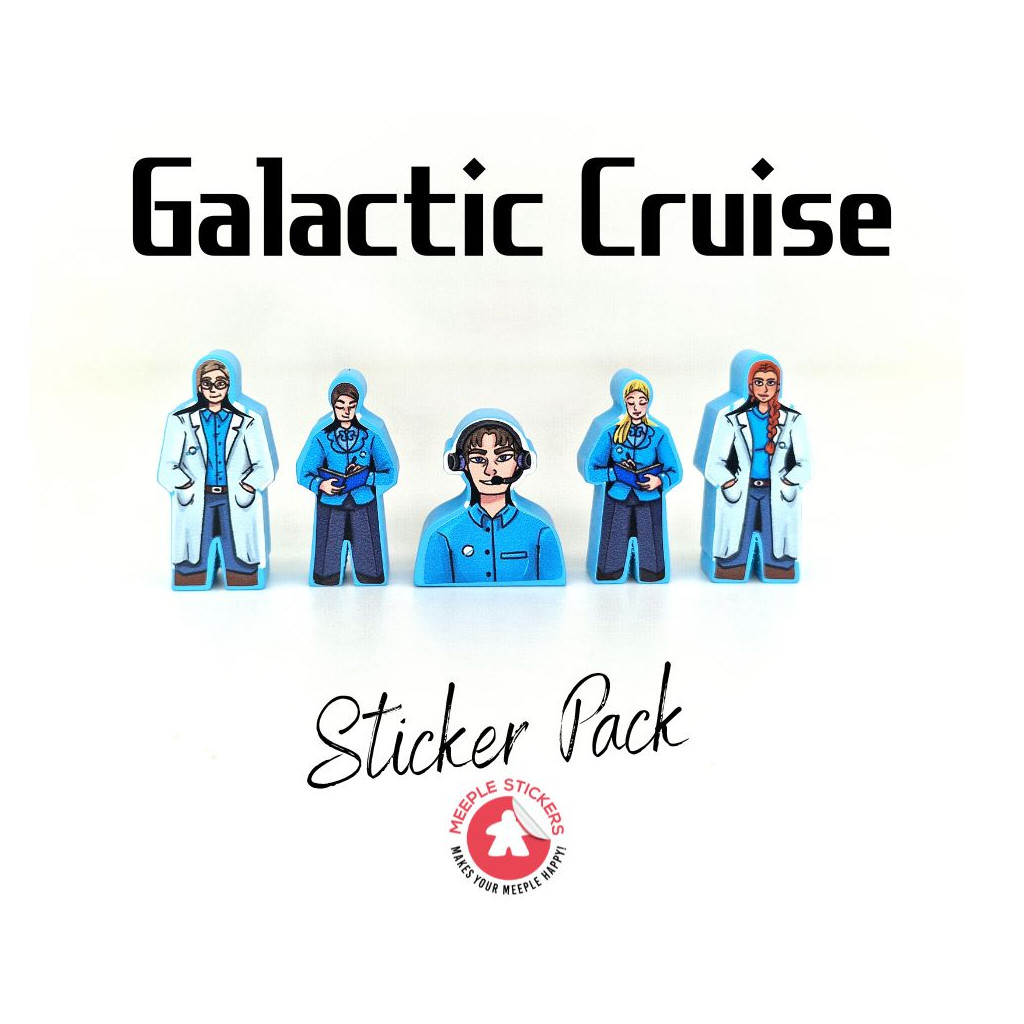Meeple Stickers: zestaw naklejek do Galactic Cruise