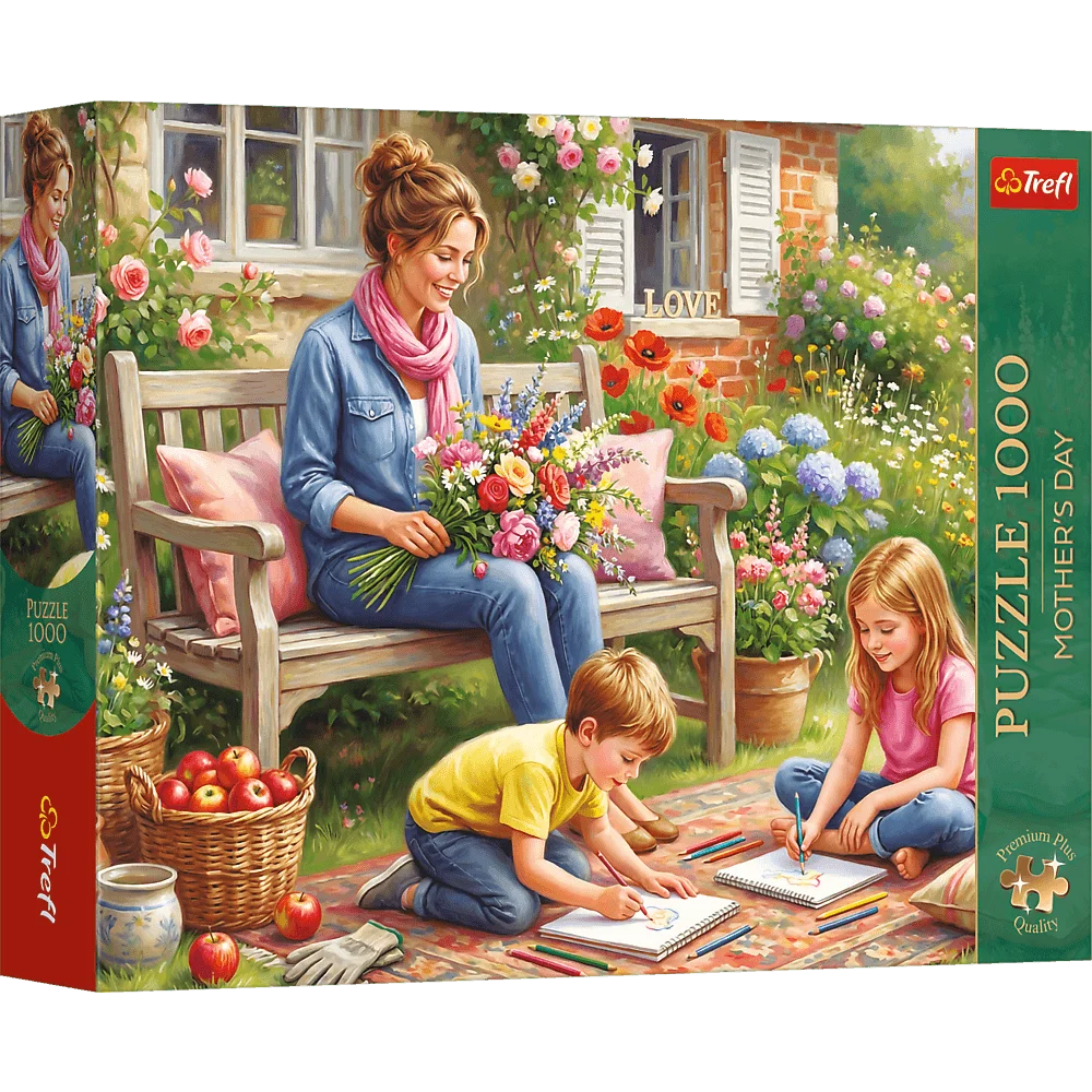 Puzzle 1000 Mother's Day: Rodzina w ogrodzie