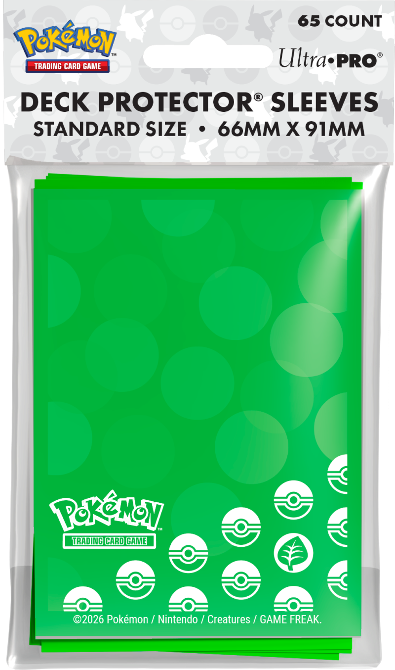 Koszulki na karty Ultra-Pro Pokémon Standard 66x91 mm 65 sztuk - Energy - Grass Type