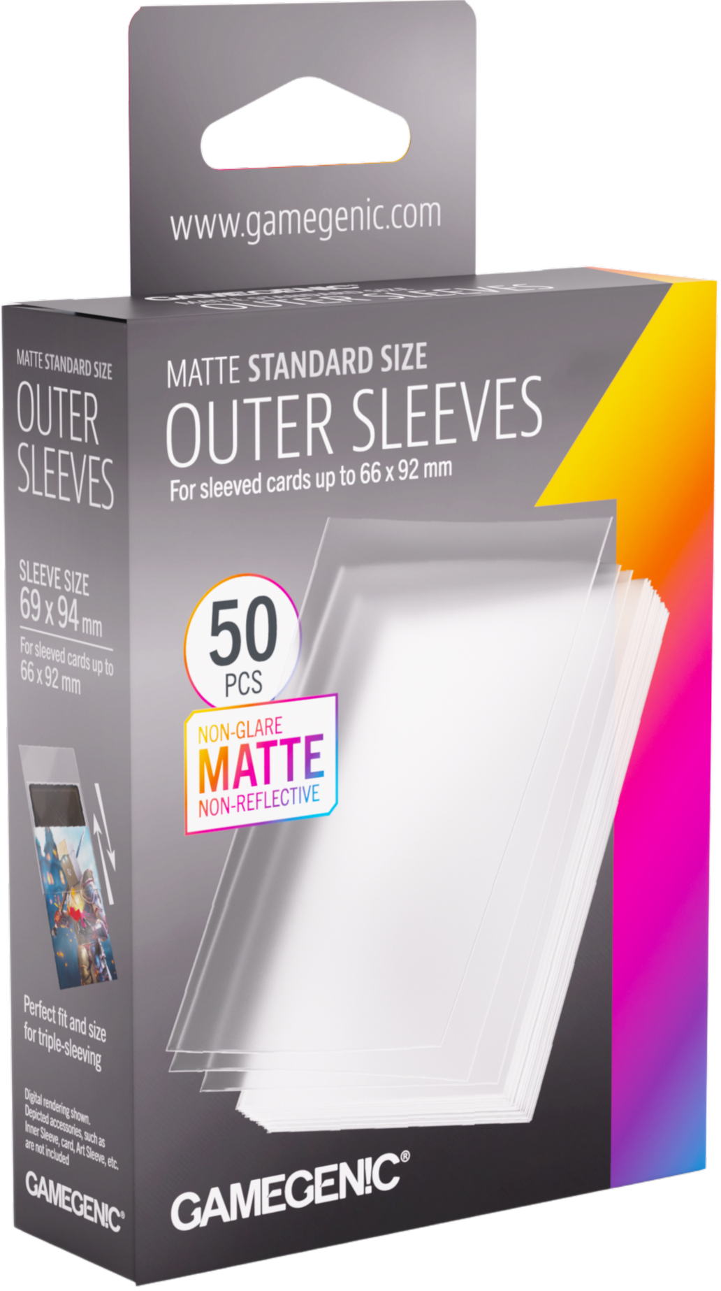 Card sleeves Gamegenic : Matte Outer Sleeves - Standard (69x94 mm) - 50 pcs