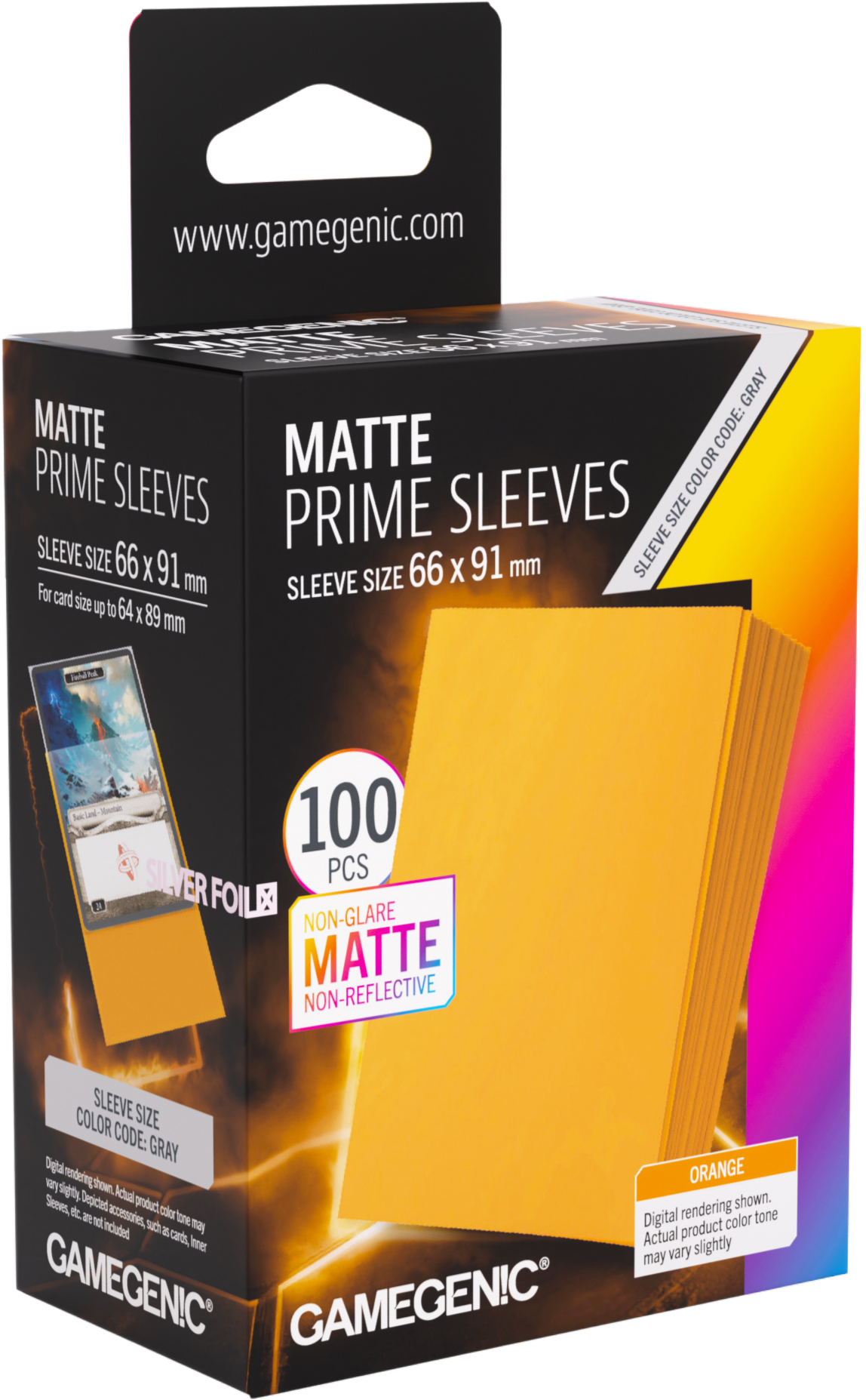 Koszulki na karty Gamegenic: Matte Prime Sleeves (66x91 mm) - Orange - 100 sztuk