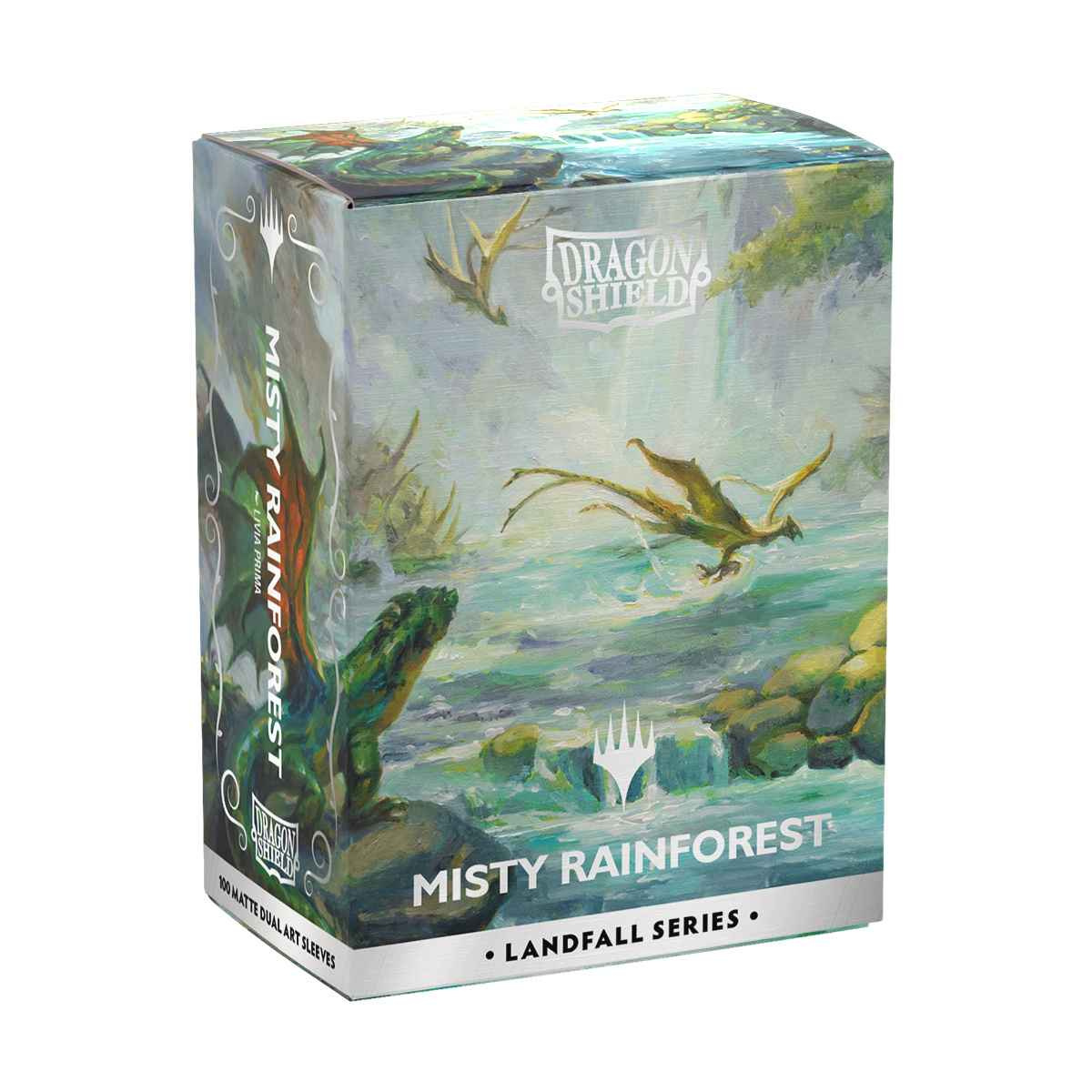 Koszulki na karty Dragon Shield Matte Dual Art - Landfall Series - Misty Rainforest - 100 sztuk