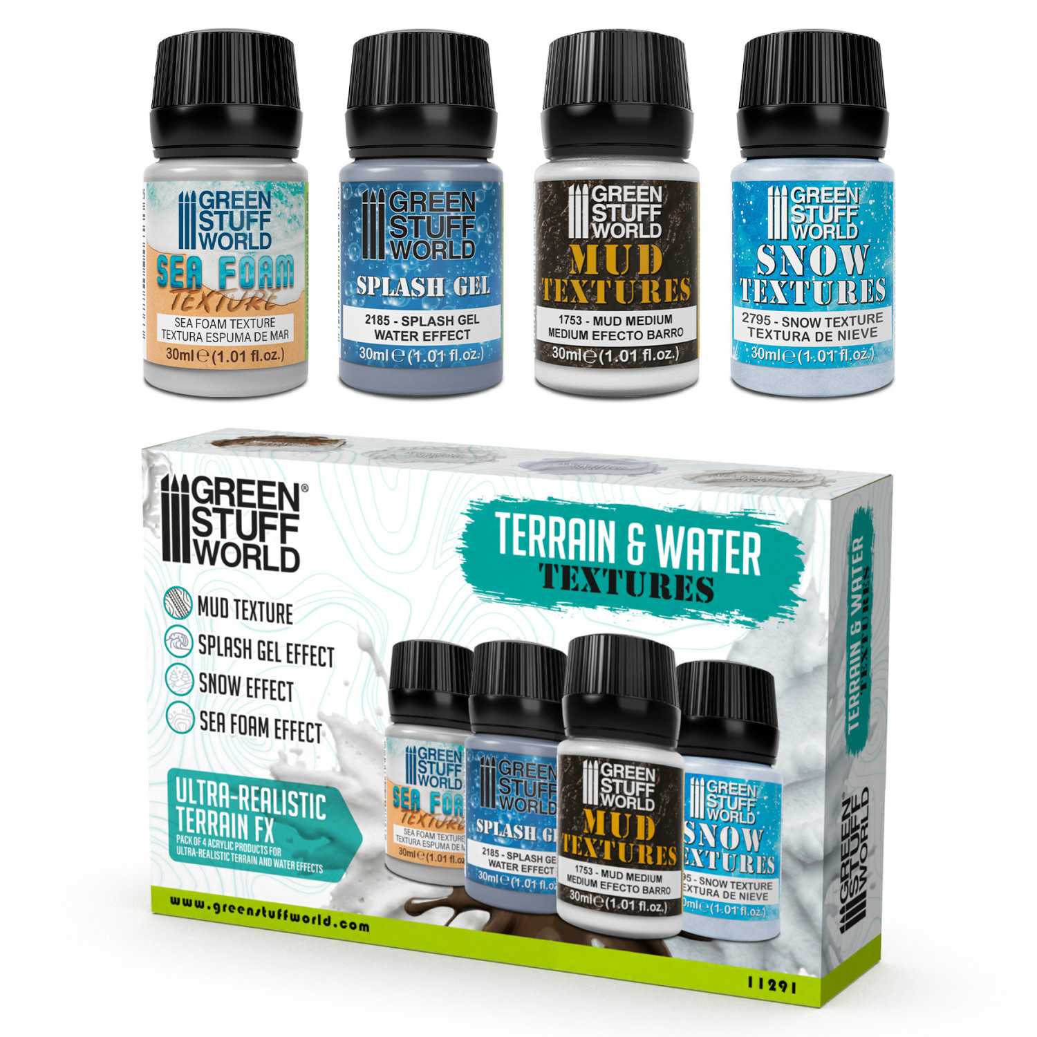 Green Stuff World: Terrain & Water Textures - Aquatic set 4x30ml