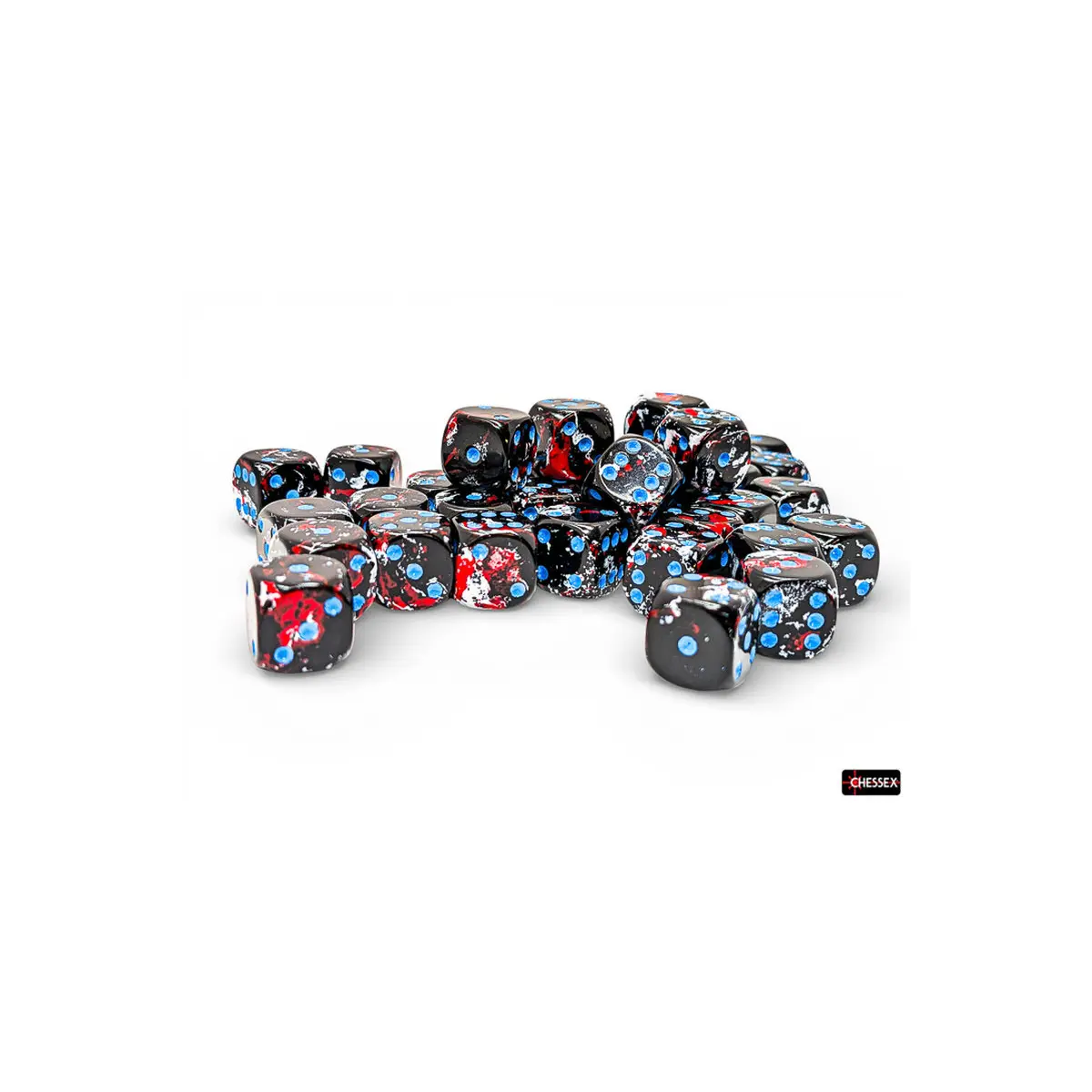 Kości Chessex - kostka k6 12mm Brush Dark Side/Blue