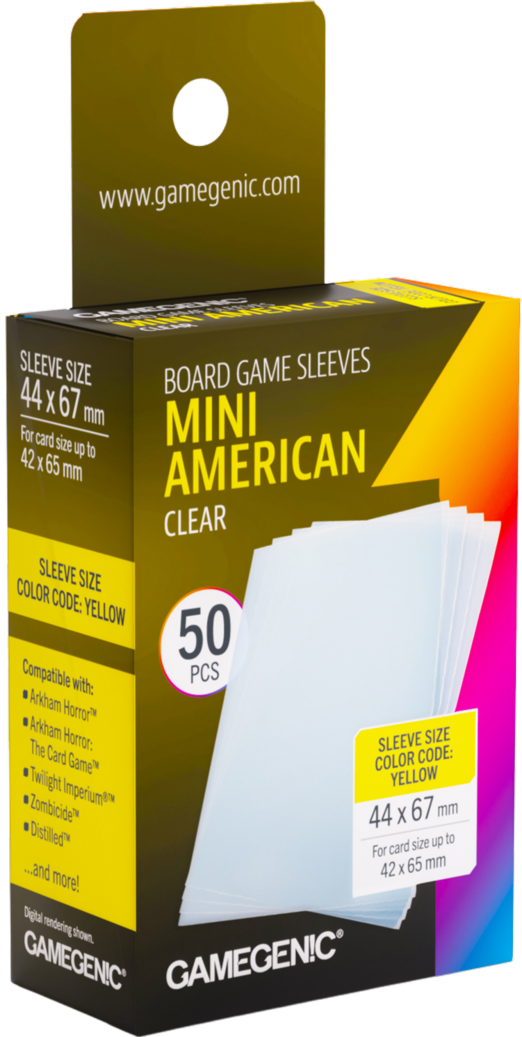 Koszulki na karty Gamegenic: Mini American (44x67 mm) - Clear - 50 sztuk