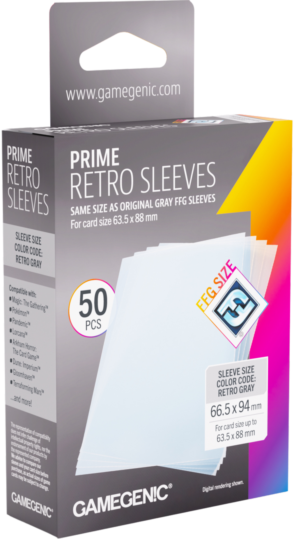 Koszulki na karty Gamegenic: Prime Retro Sleeves - FFG (66,5x94 mm) - 50 sztuk