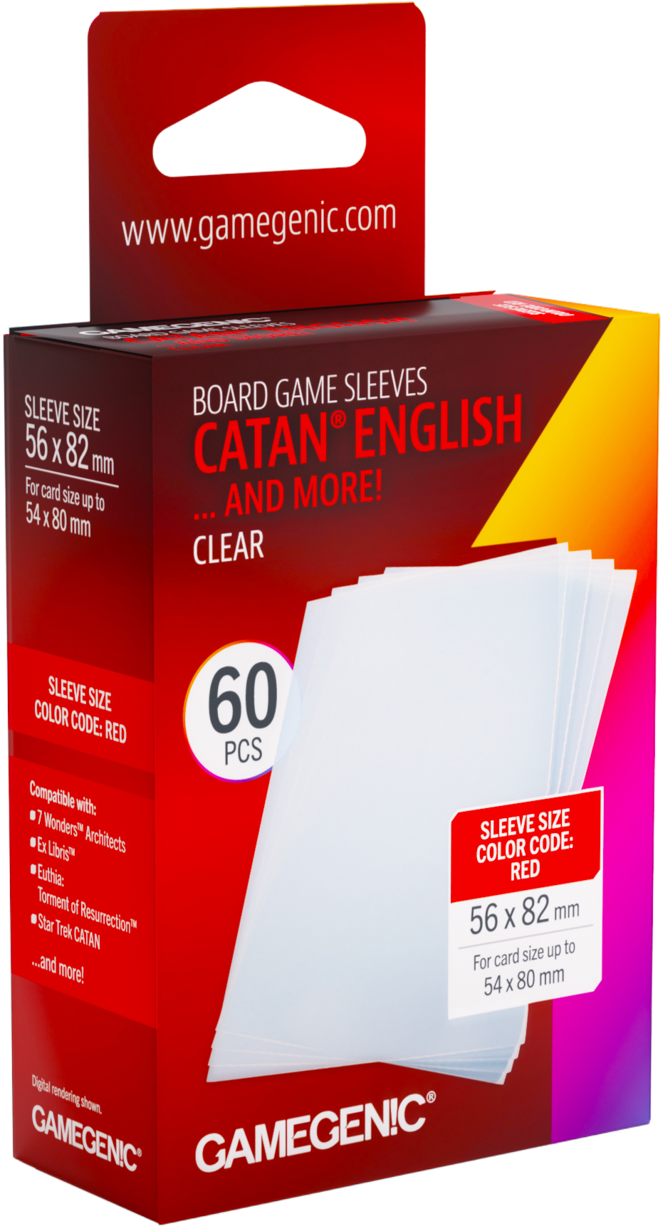 Koszulki na karty Gamegenic: Catan English (56x82 mm) - Clear - 60 sztuk