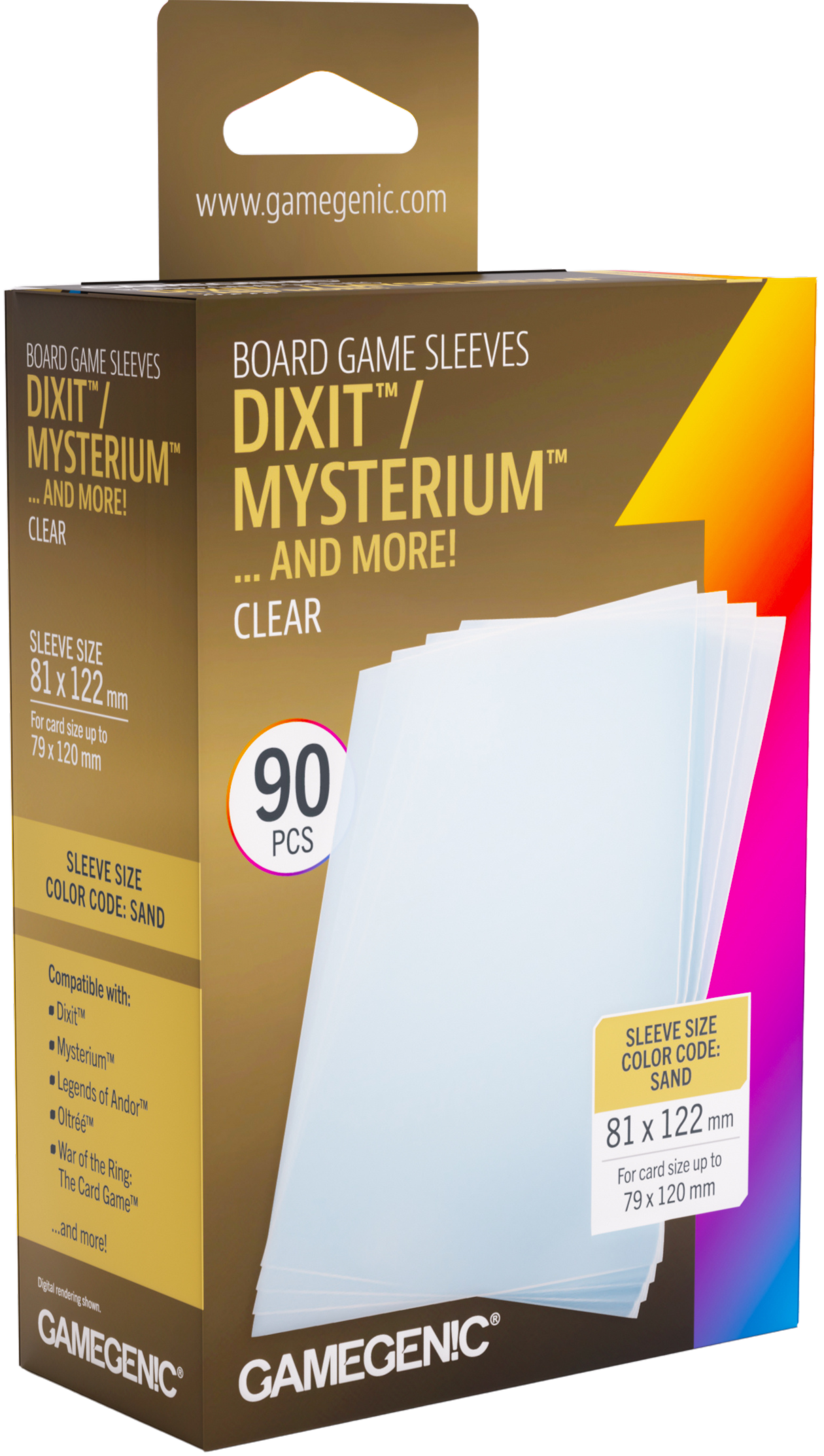 Koszulki na karty Gamegenic: Dixit/Mysterium (81x122 mm) - Clear - 90 sztuk