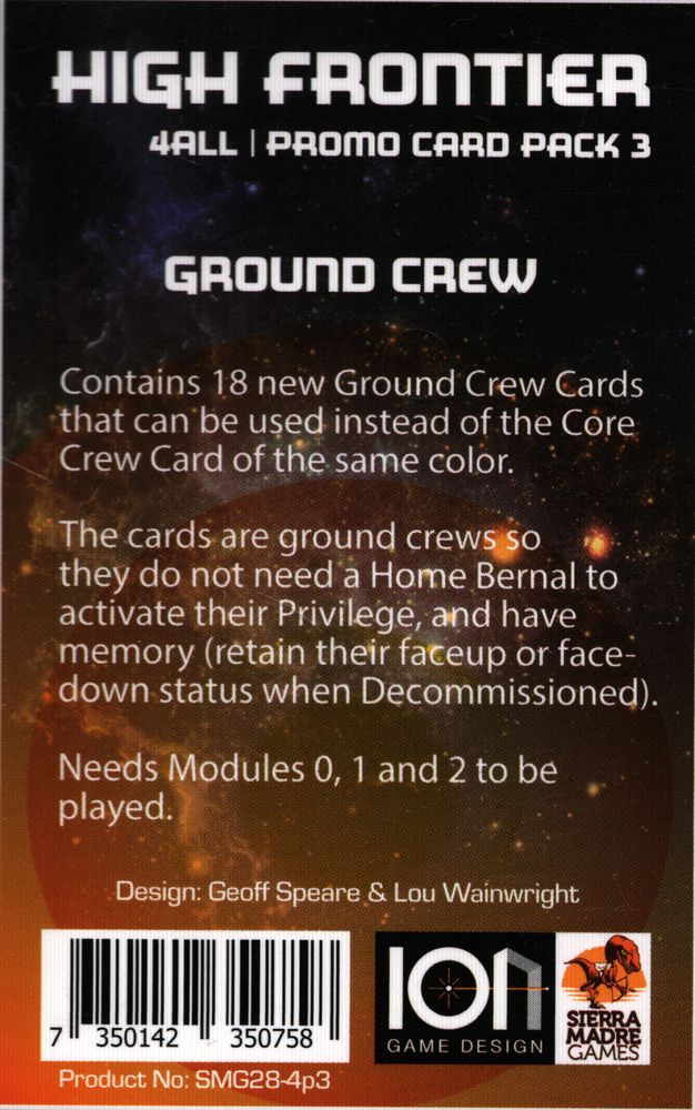 High Frontier 4 All: Promo Card Pack 3 – Crew
