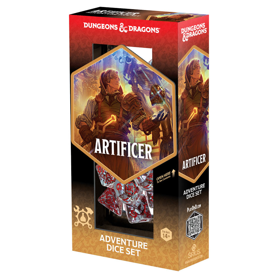 Dungeons & Dragons - zestaw kości Adventure (Artificer: Clear)