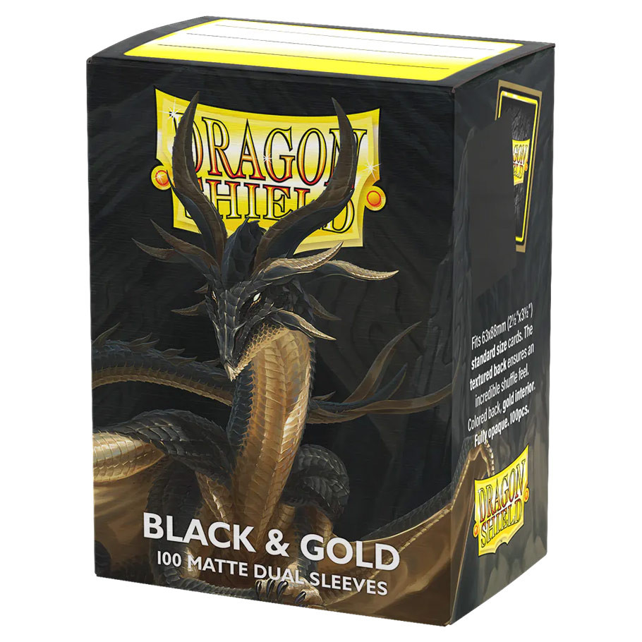 Koszulki na karty Dragon Shield Matte Dual - Black & Gold - 100 sztuk