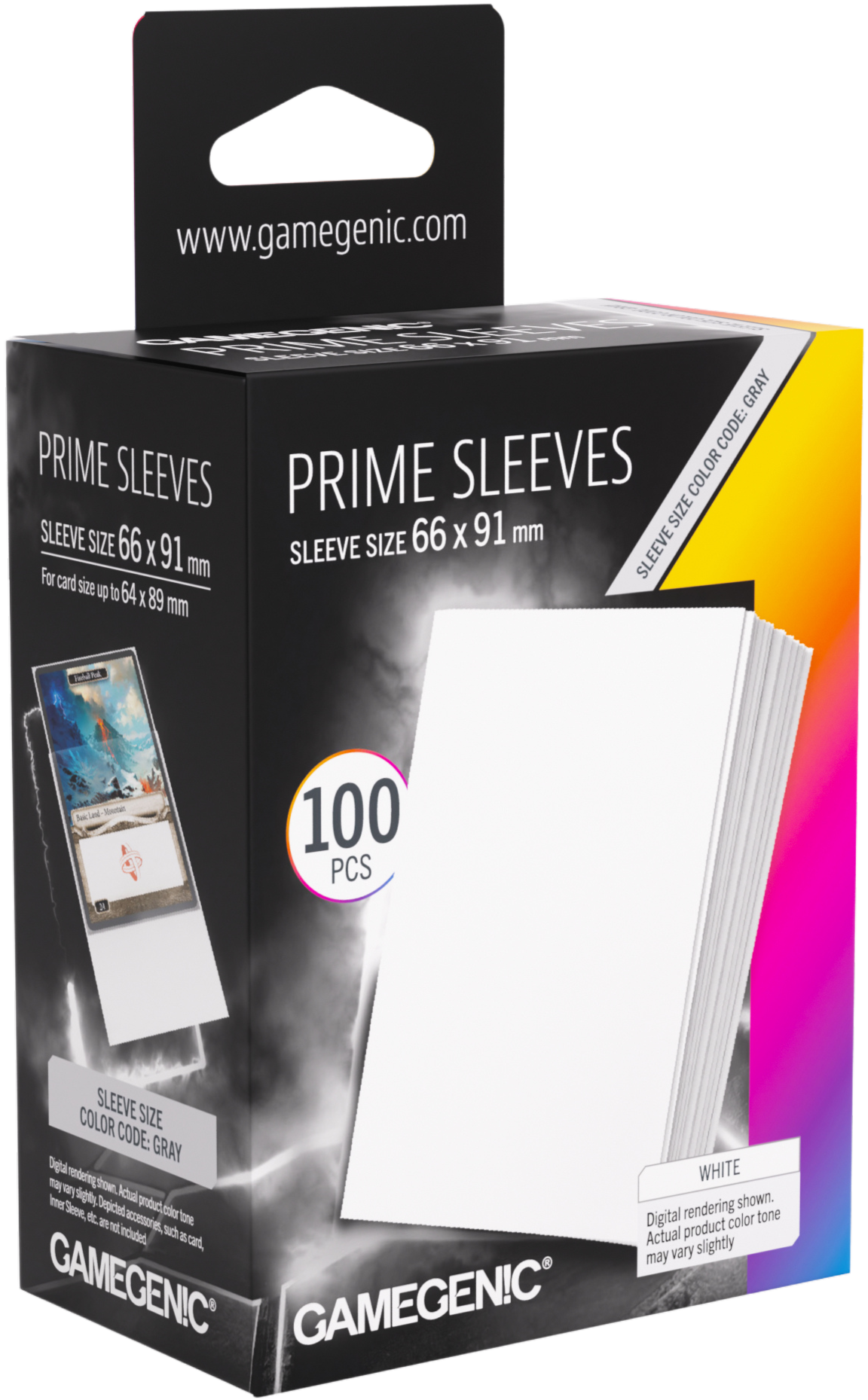 Koszulki na karty Gamegenic: Prime Sleeves (66x91 mm) - White - 100 sztuk