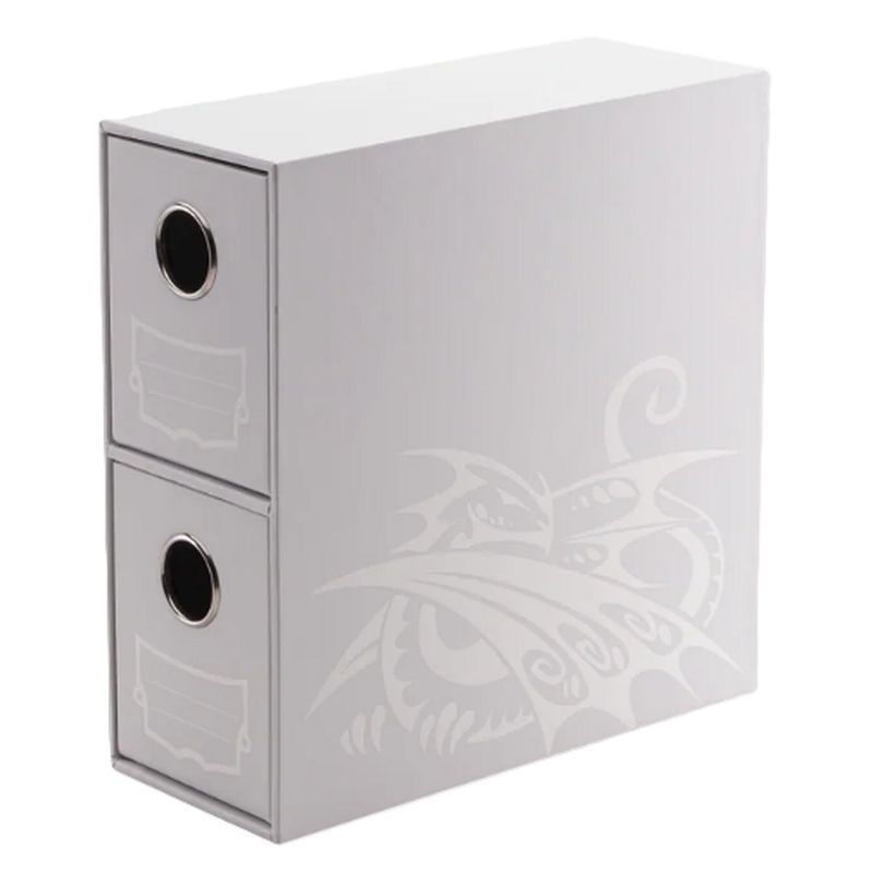 Dragon Shield Fortress 2-Card Drawers Vertical Box - White