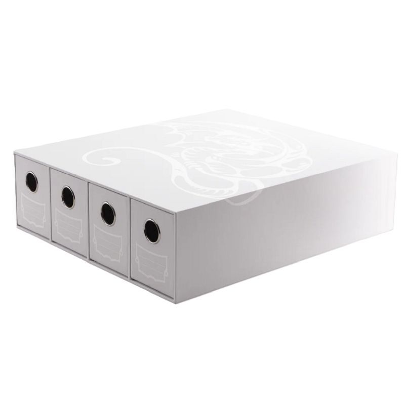 Dragon Shield Fortress 4-Card Drawers Horizontal Box - White