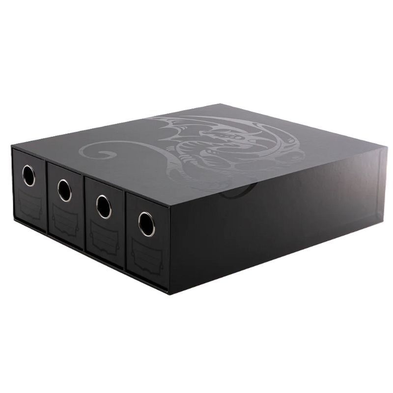 Dragon Shield Fortress 4-Card Drawers Horizontal Box - Black
