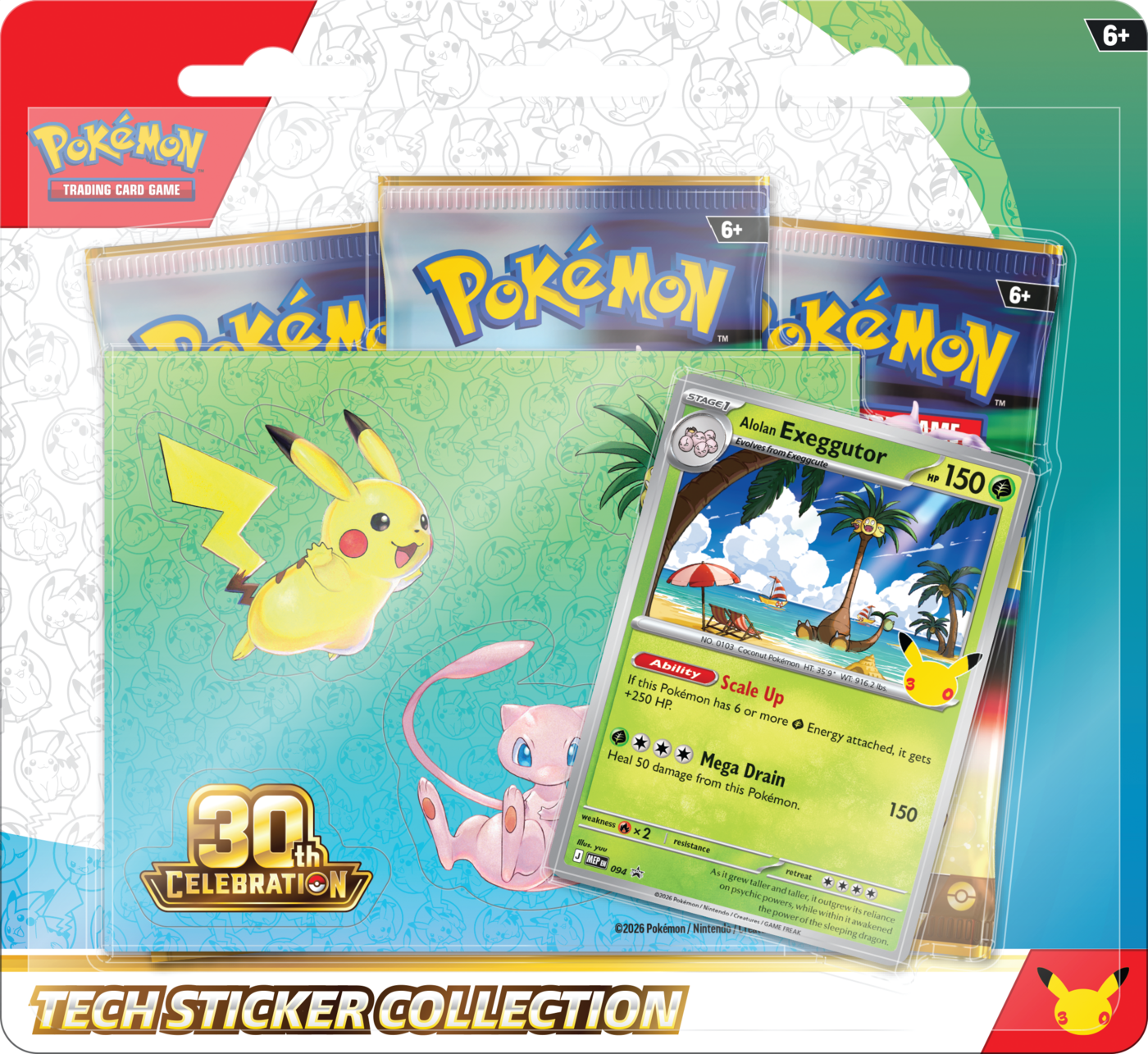 Pokémon TCG: 30th Celebration - Tech Sticker Collection - Alolan Exeggutor