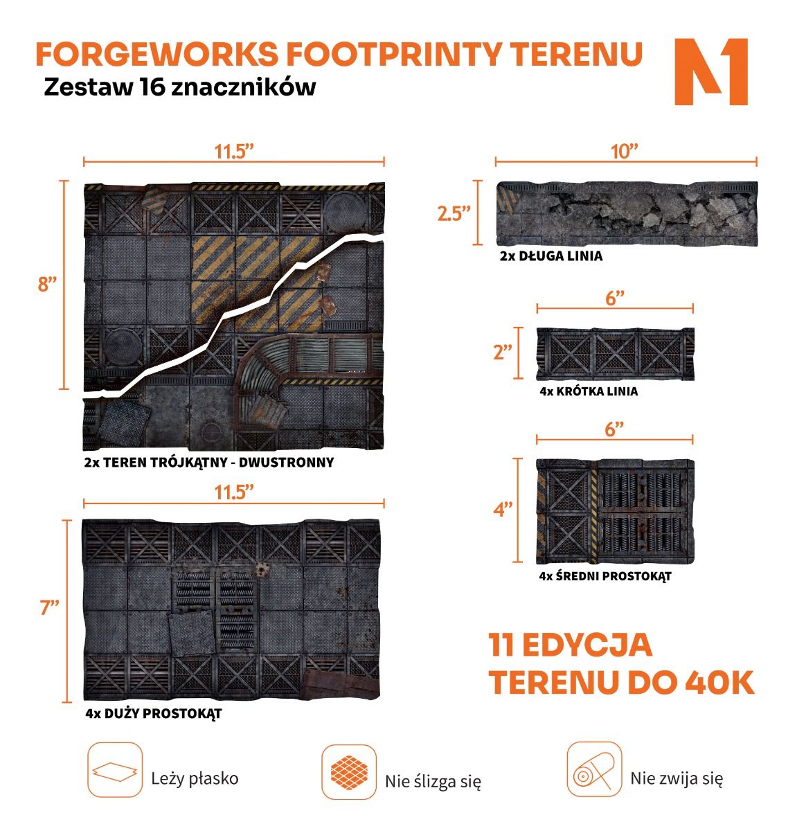 Warhammer 40k Terrain Footprints 11th Edition - Forgeworks - Set of 16 Markers