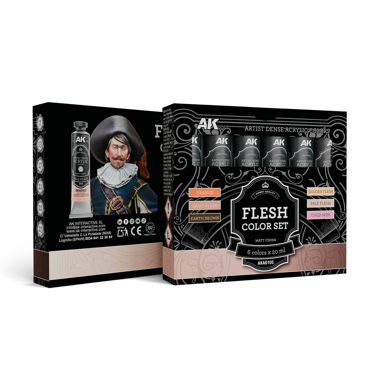 AK Interactive: Artist Dense Acrylic Colors - Flesh Color Set