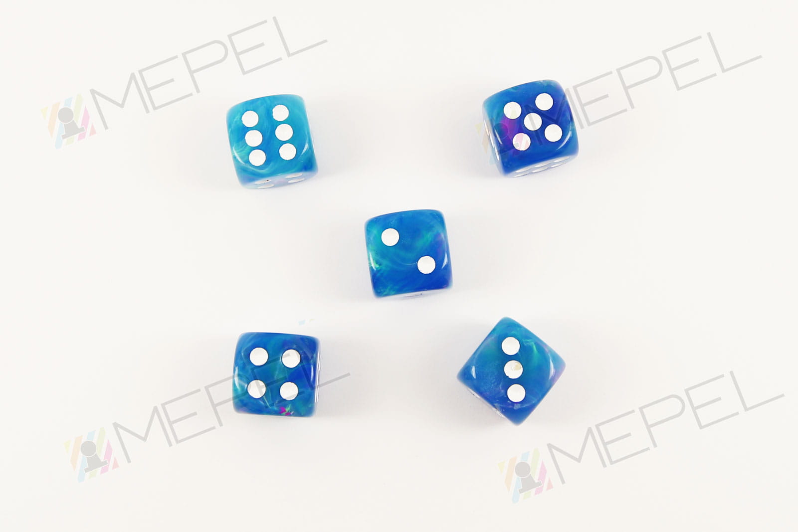 Kości Chessex - kostka k6 16mm Festive Waterlily/white