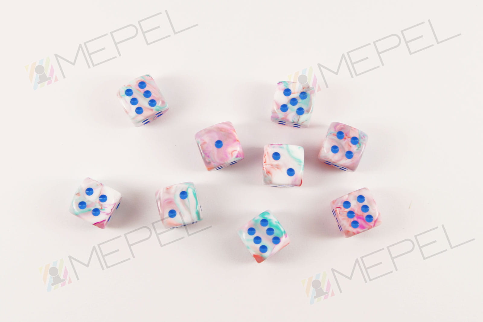 Kości Chessex - kostka k6 12mm Festive Pop Art/blue