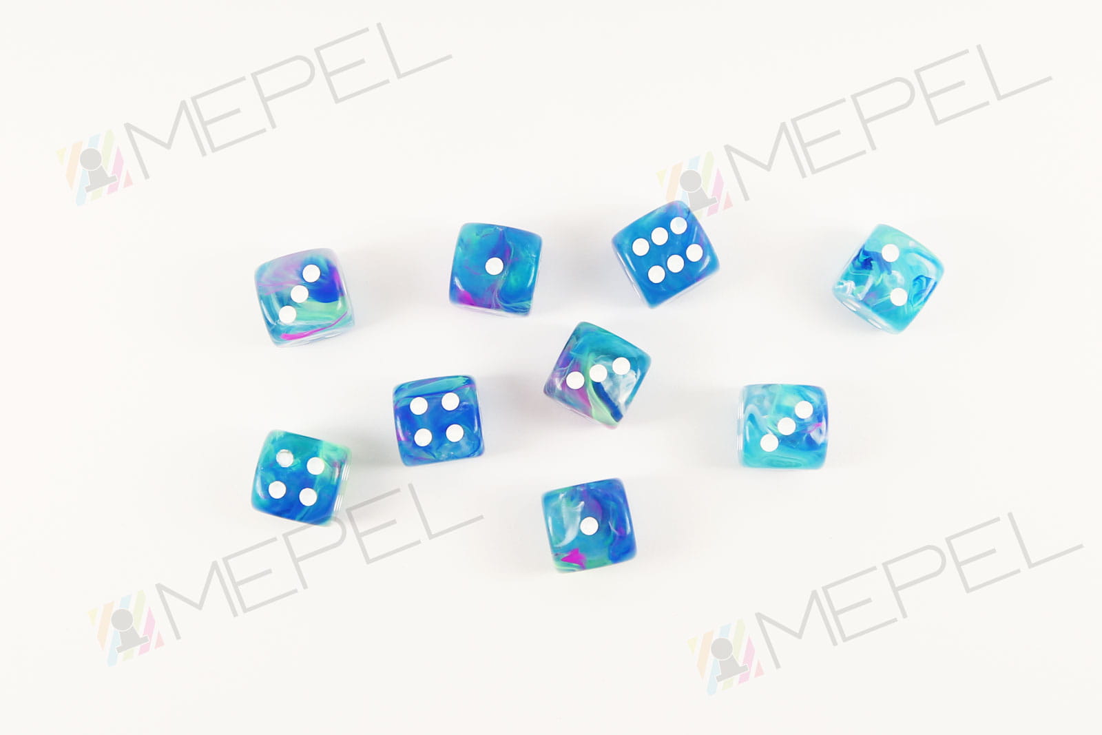 Kości Chessex - kostka k6 12mm Festive Waterlily/white