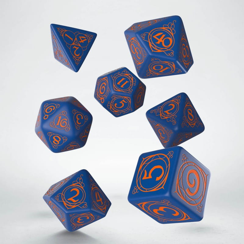 Wizard Dark-blue & orange dice set