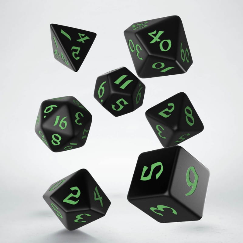 Classic Runic Black & green dice set