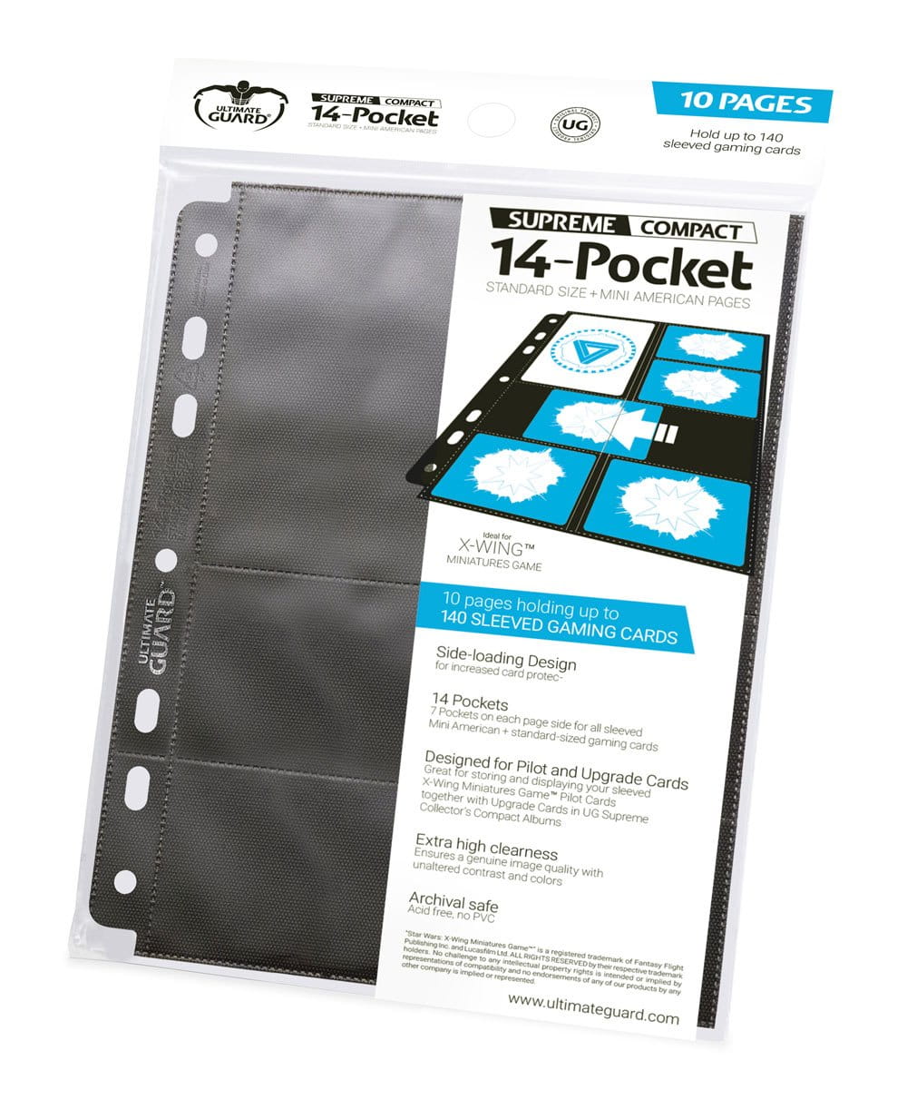 Strona do klasera Ultimate Guard 14-Pocket Standard & Mini American - 10 sztuk - black