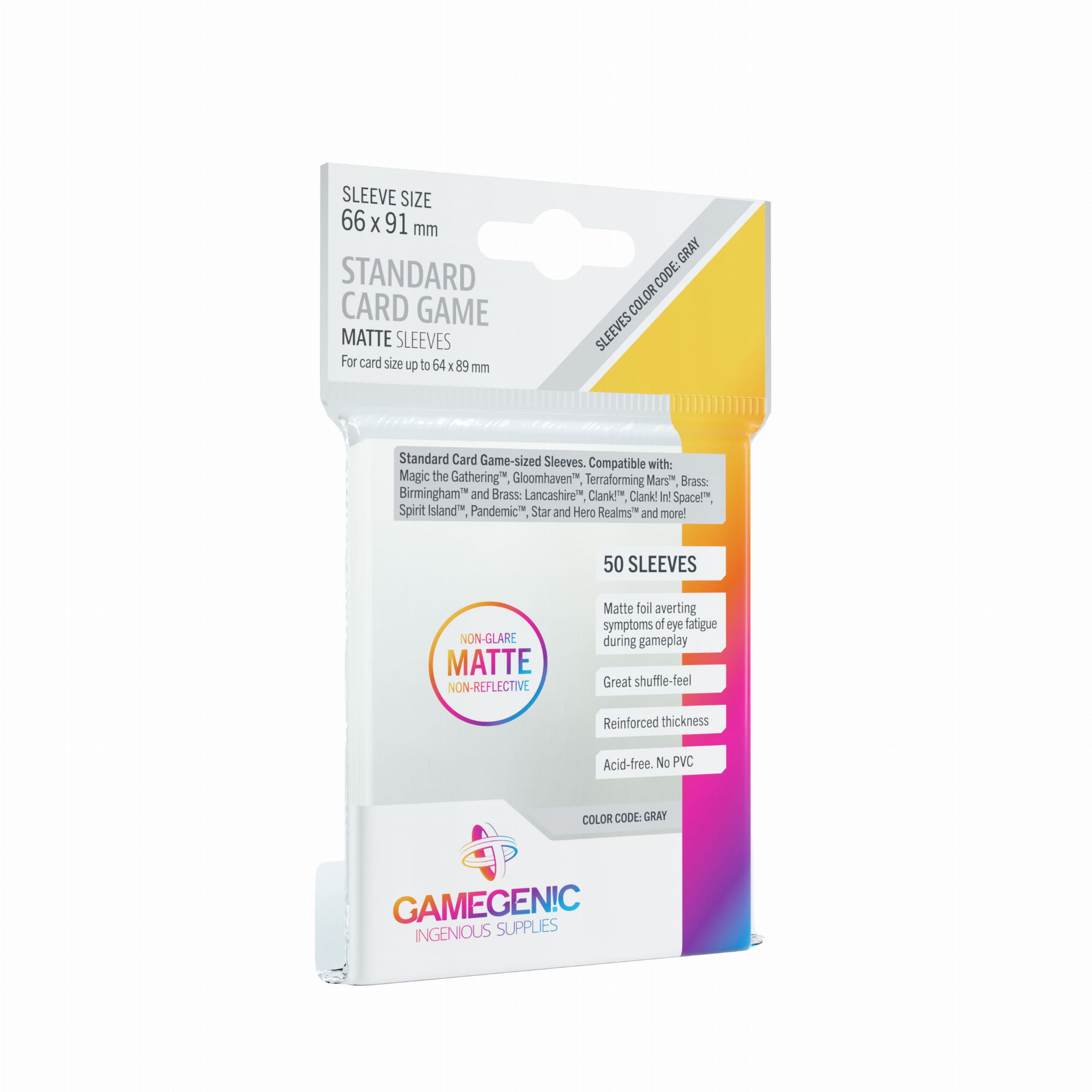 Koszulki na karty Gamegenic: Matte Standard Card Game CCG (64x89 mm) - 50 sztuk
