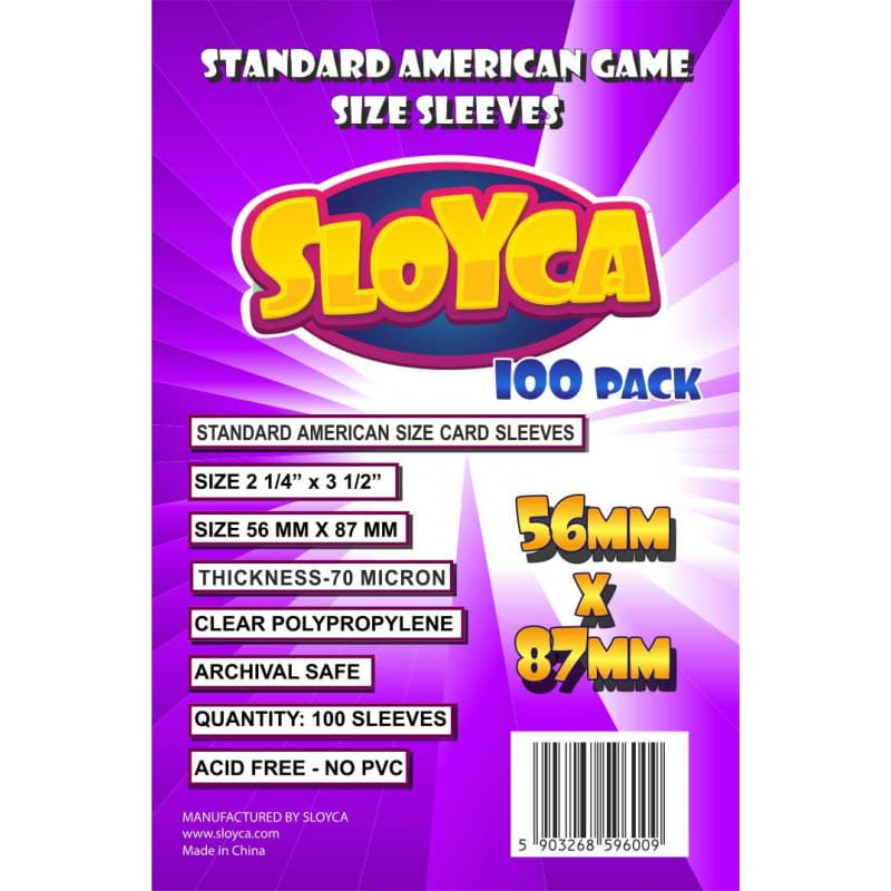 Sloyca card sleeves: Standard American (56x87 mm) 100 pcs