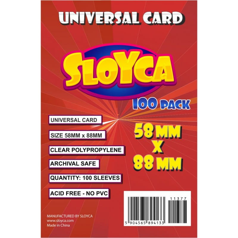 Sloyca card sleeves: Universal Cards (58x88 mm) 100 pcs
