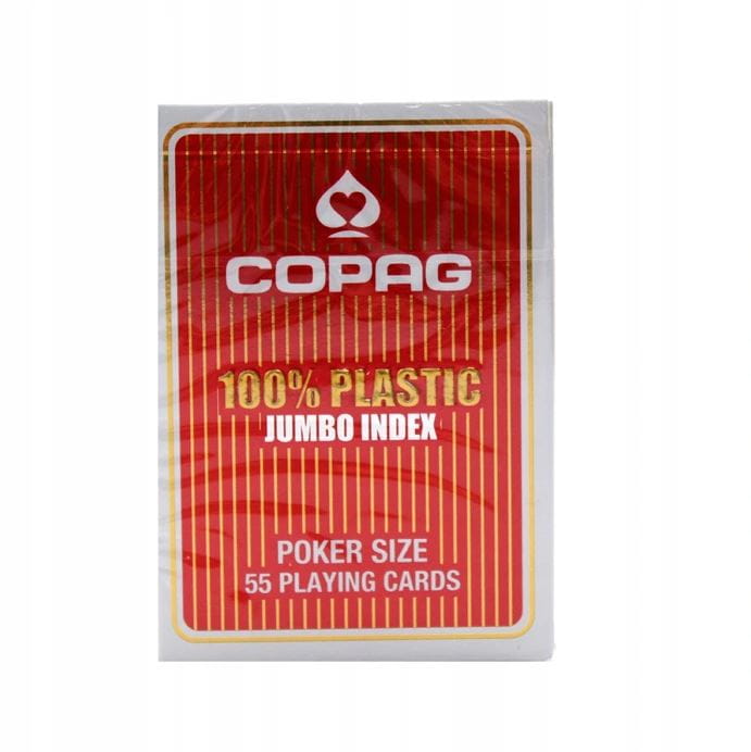 Plastikowe karty do gry: Copag Jumbo Index - czerwone