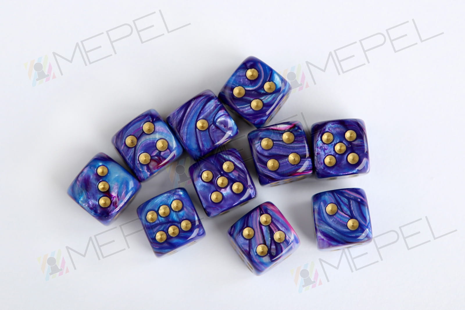 Kości Chessex - kostka k6 12mm Lustrous Purple/gold